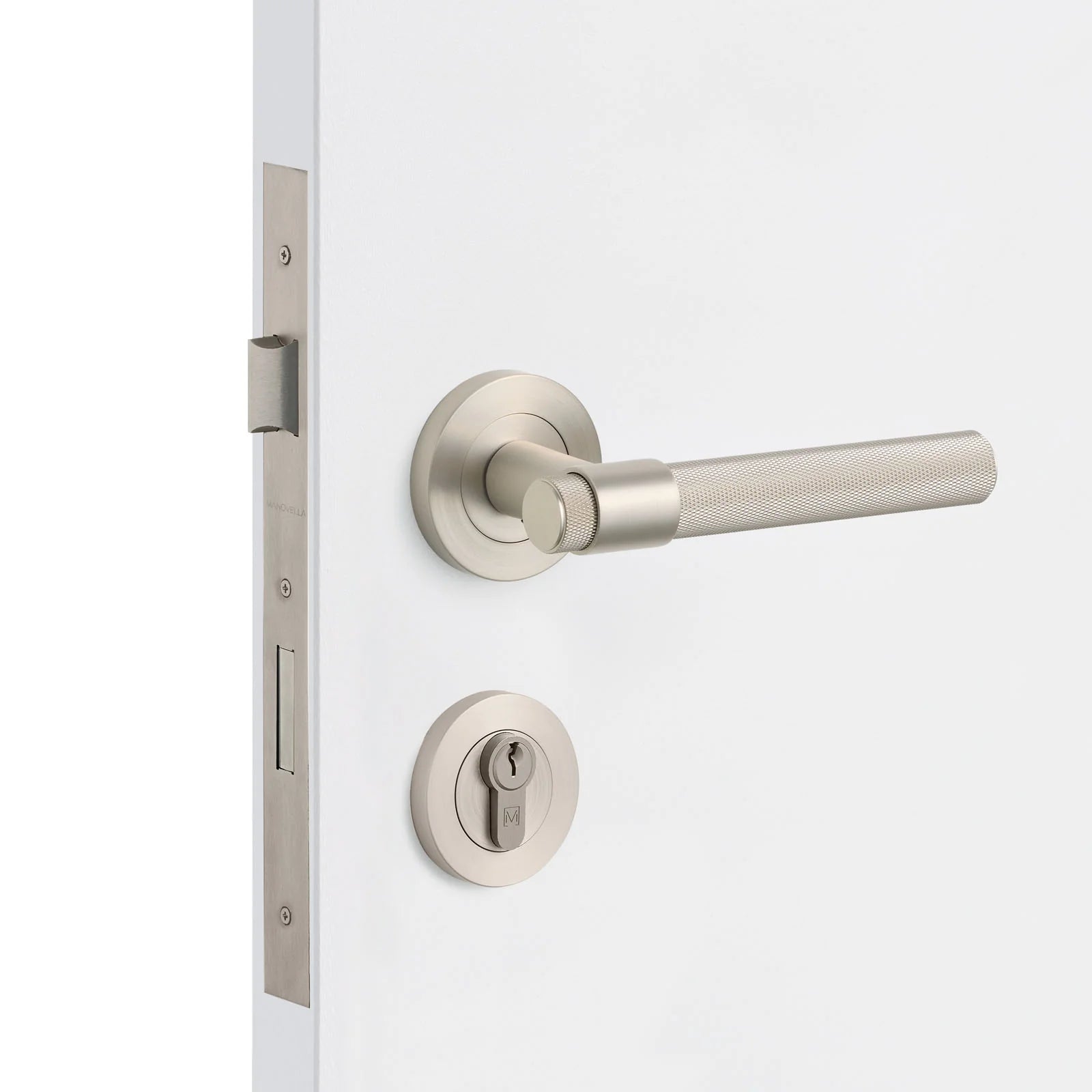 Brushed Nickel Entrance Door Kit Rosedale - Manovella