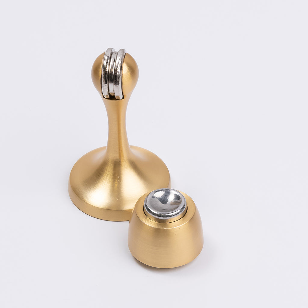 Satin Brass Magnetic Door Stop - Manovella