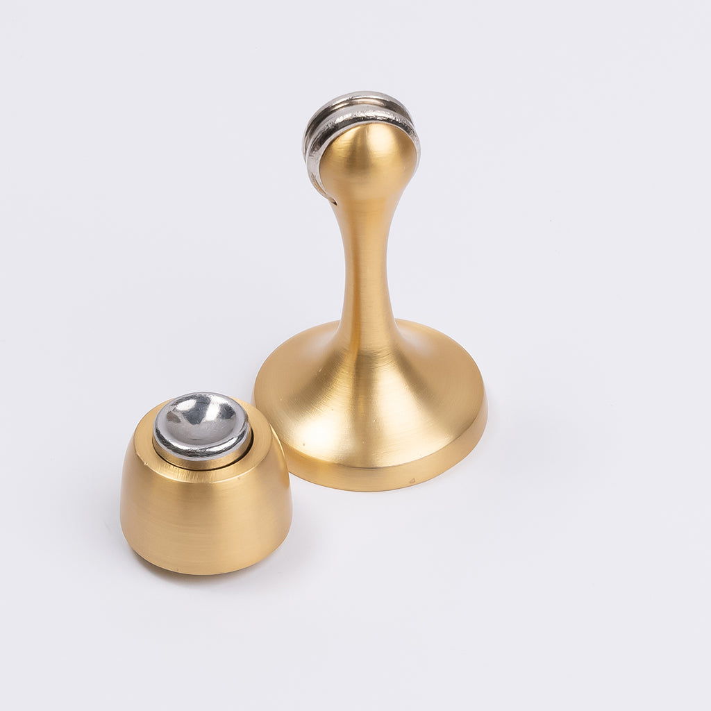 Satin Brass Magnetic Door Stop - Manovella