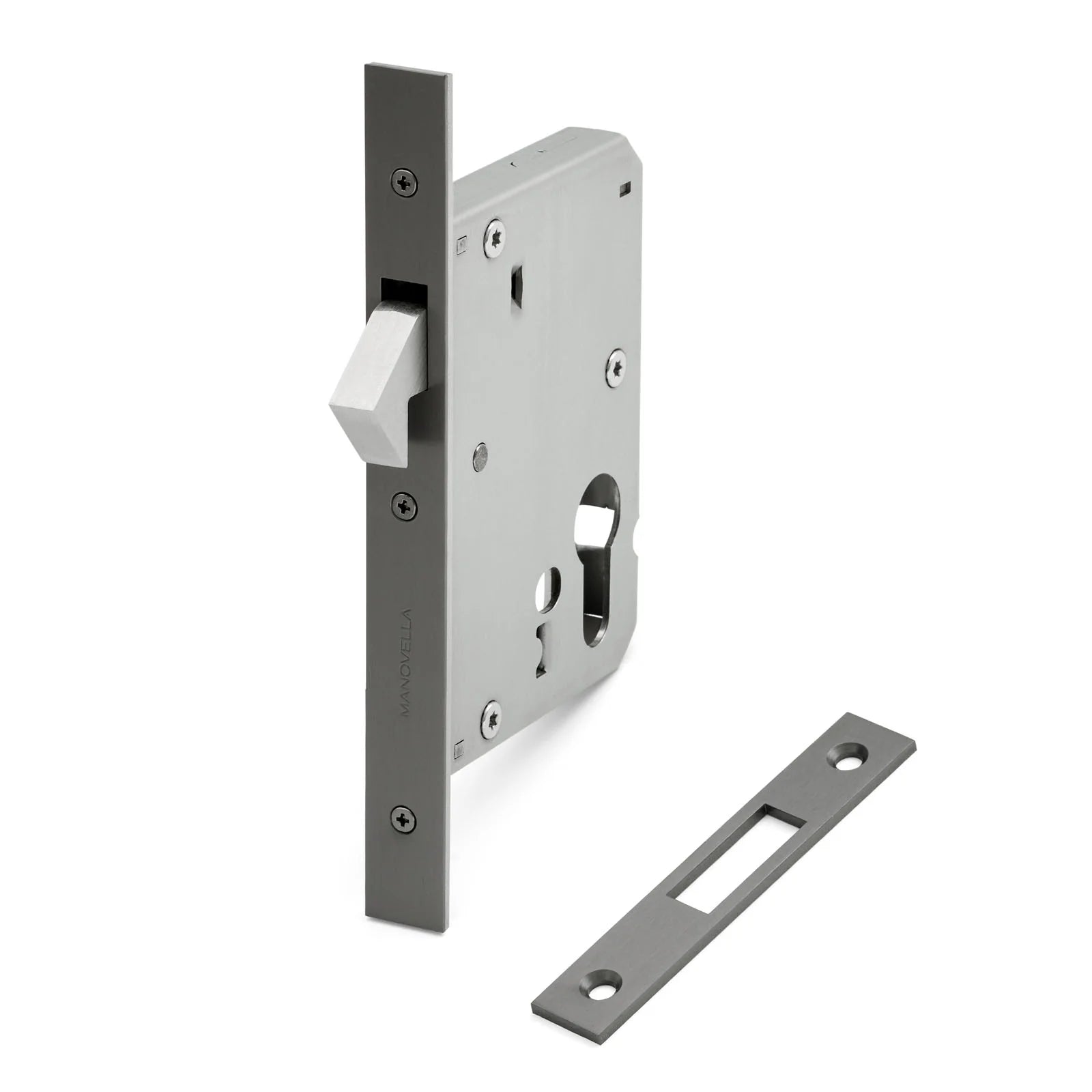 Gunmetal Euro Sliding Door Mortice Lock 316SSS (60mm Backset) - Manovella