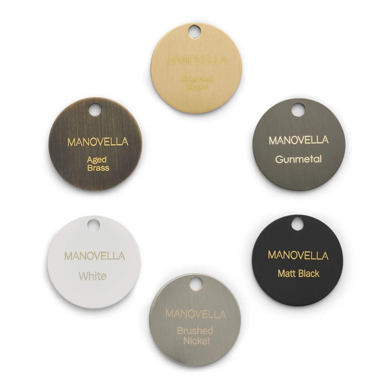 Solid Brass Colour Sample - Various Finishes - Manovella