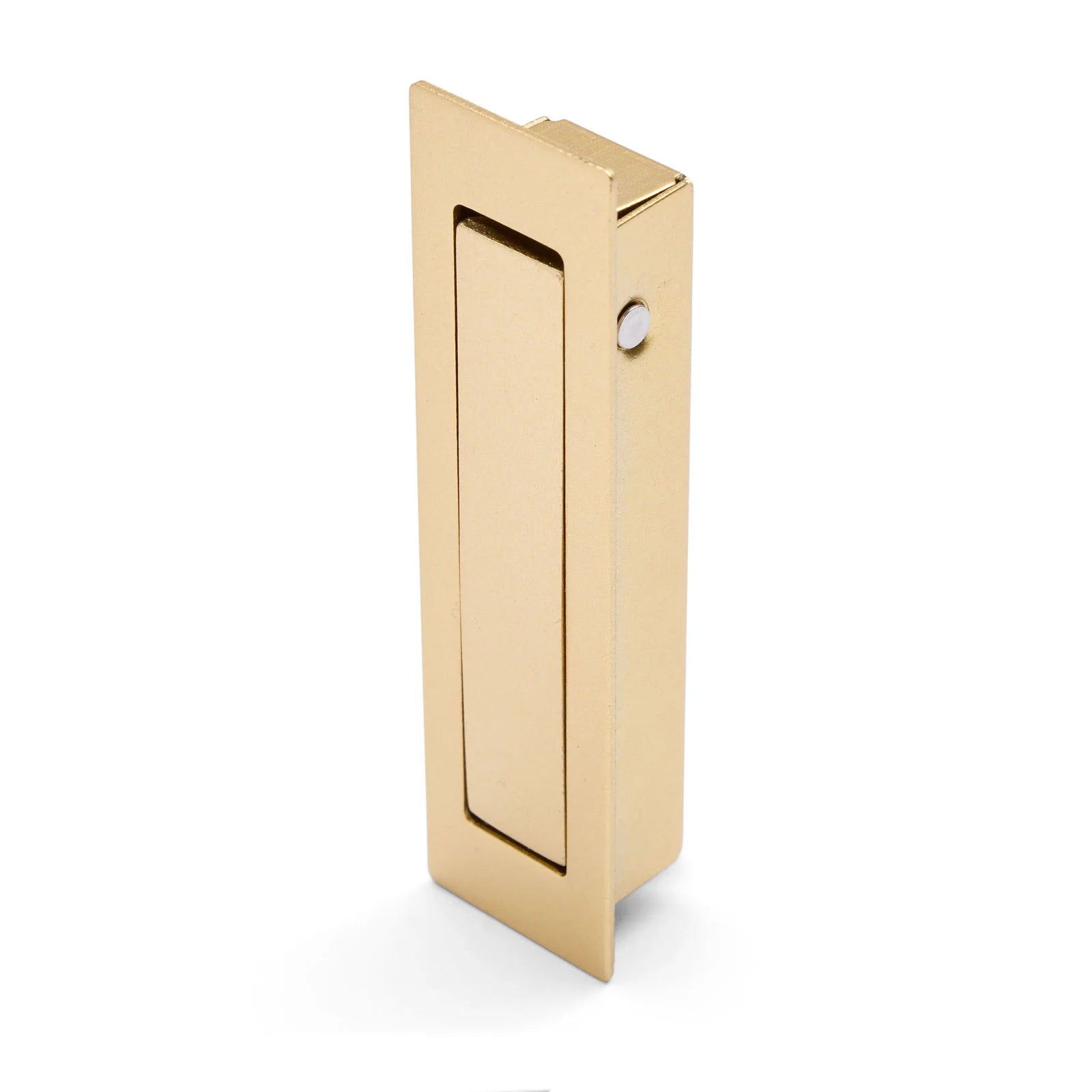 Satin Brass Concealed Sliding Door Edge Pull - Manovella