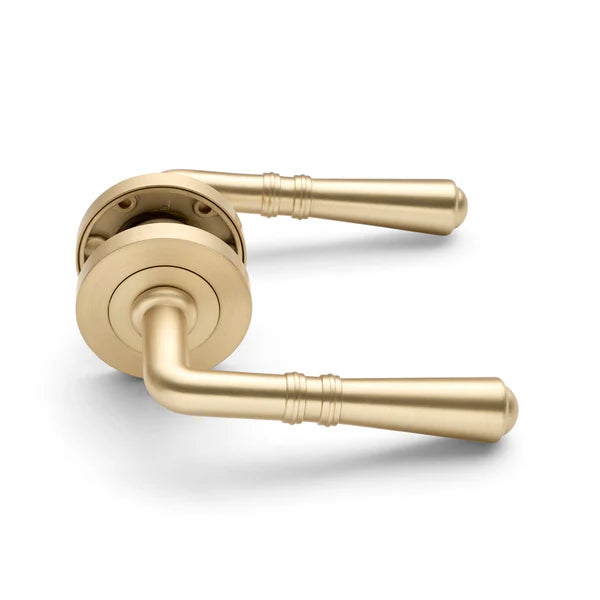 Satin Brass Passage Door Handle - Lexton - Manovella