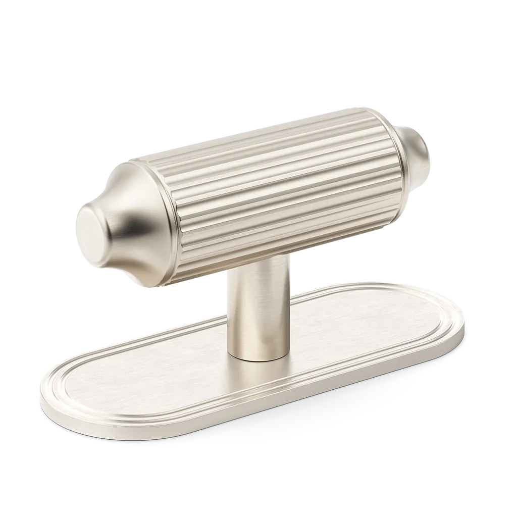 Barwick Ridged T-bar Handle with Backplate By Armac Martin