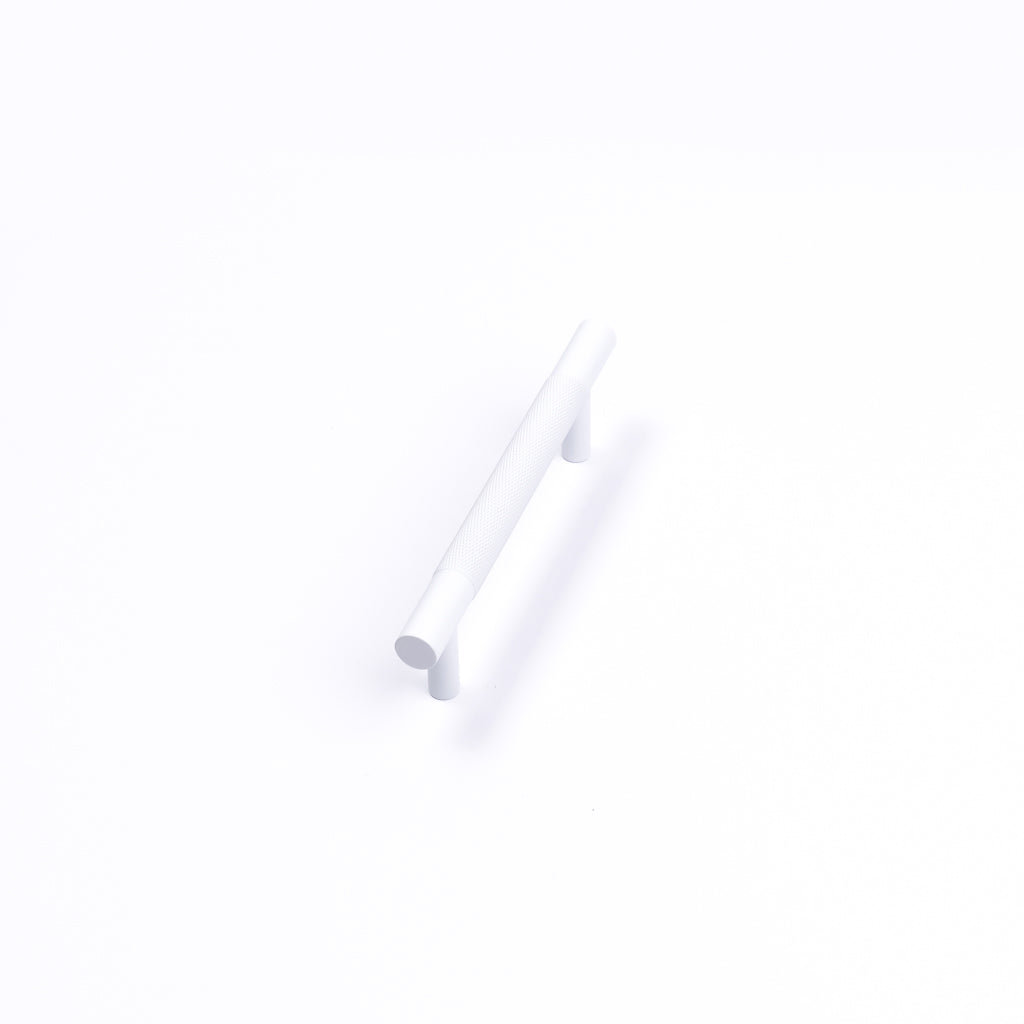 White Knurled Drawer Pull - Charmian - Manovella