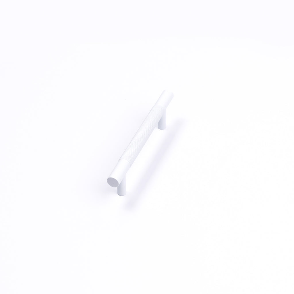 White Knurled Drawer Pull - Charmian - Manovella