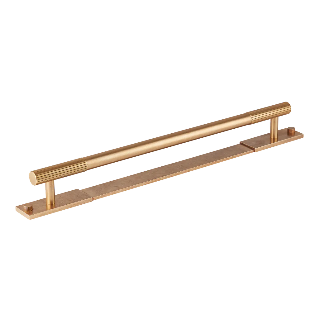 MIX Straight Knurled Appliance Pull Handle & Backplate By Amrac Martin