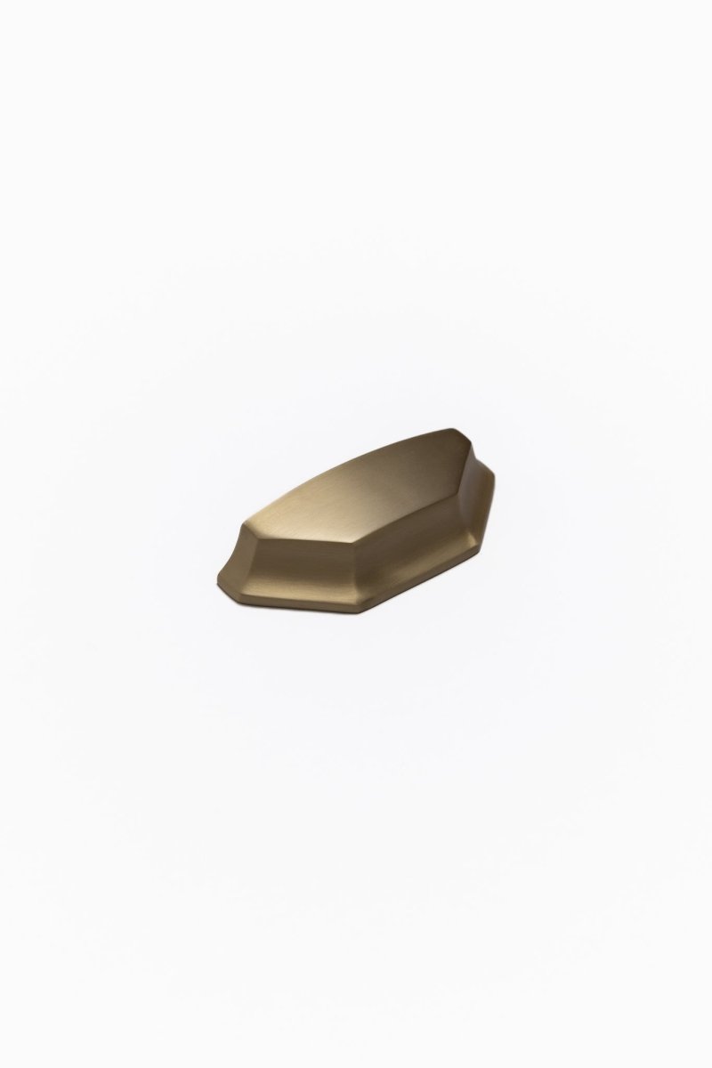 Archie Geometric Brass Cabinetry Cup Handle - Little Swagger - Entry - Point - Archie Pull - SB - Little Swagger