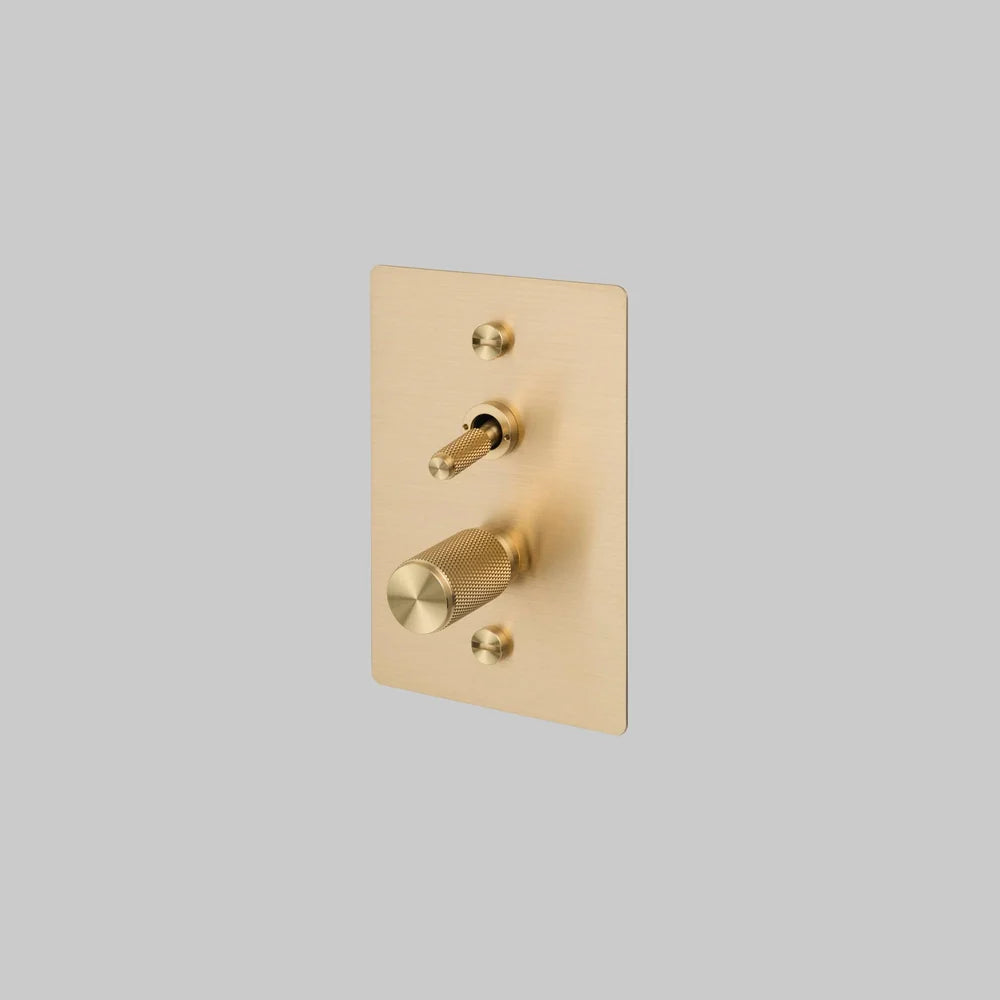 2G TOGGLE + DIMMER / 2-WAY / VERTICAL / CROSS - Buster + Punch