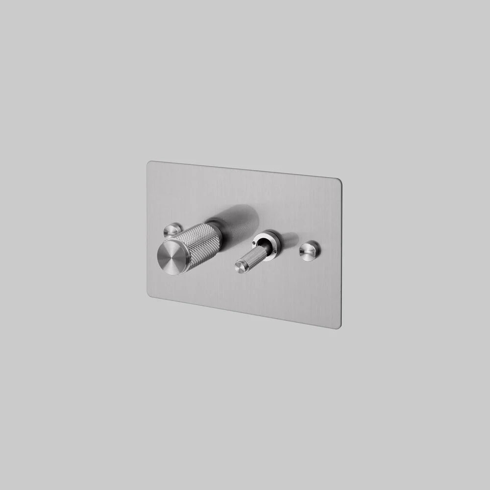 2G TOGGLE + DIMMER / 2-WAY / HORIZONTAL / CROSS - Buster + Punch