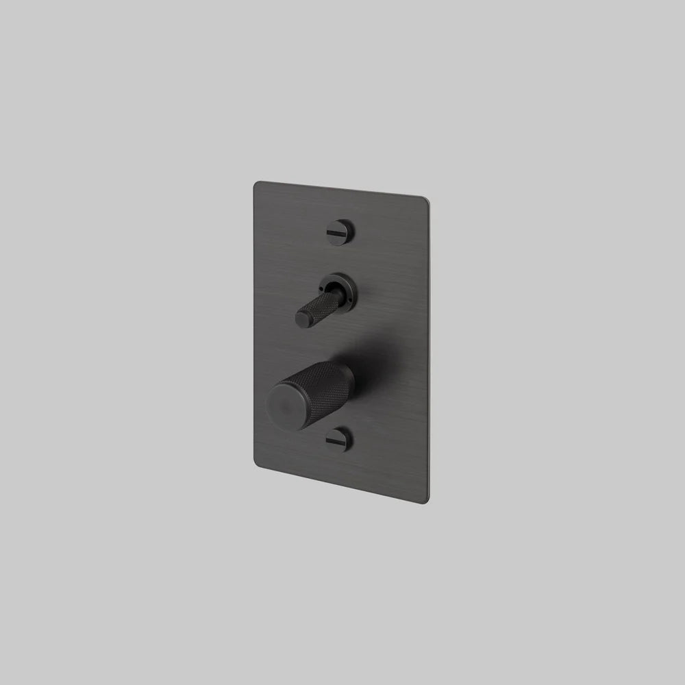 2G TOGGLE + DIMMER / 2-WAY / VERTICAL / CROSS - Buster + Punch