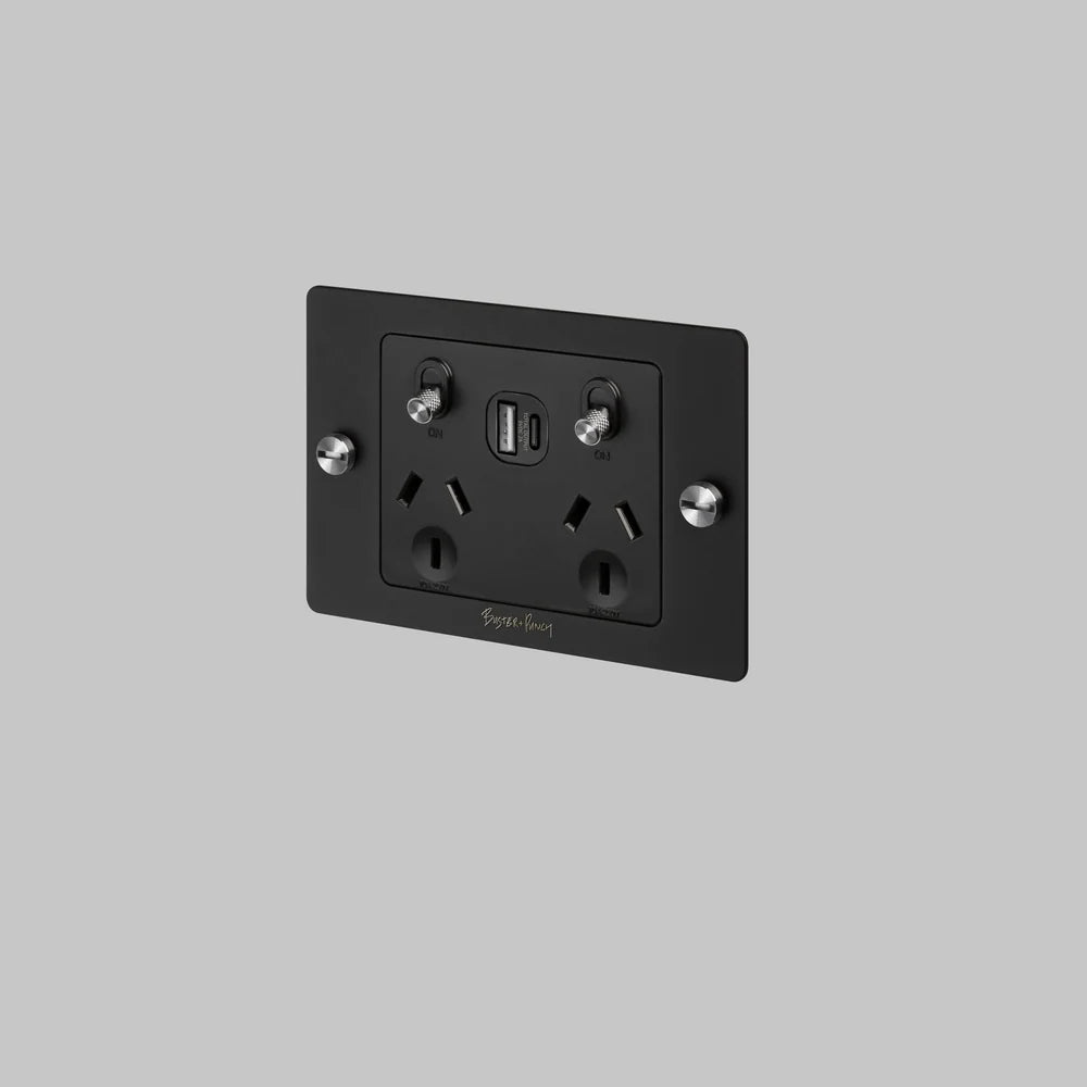 2G GPO SOCKET / USB A + C / WITH LOGO / CROSS - Buster + Punch