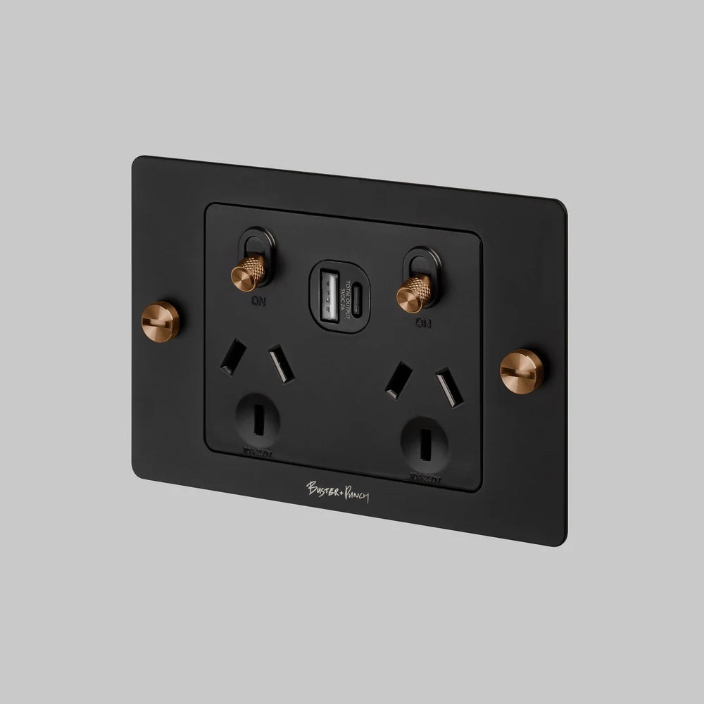 2G GPO SOCKET / USB A+C / WITHOUT LOGO / CROSS - Buster + Punch