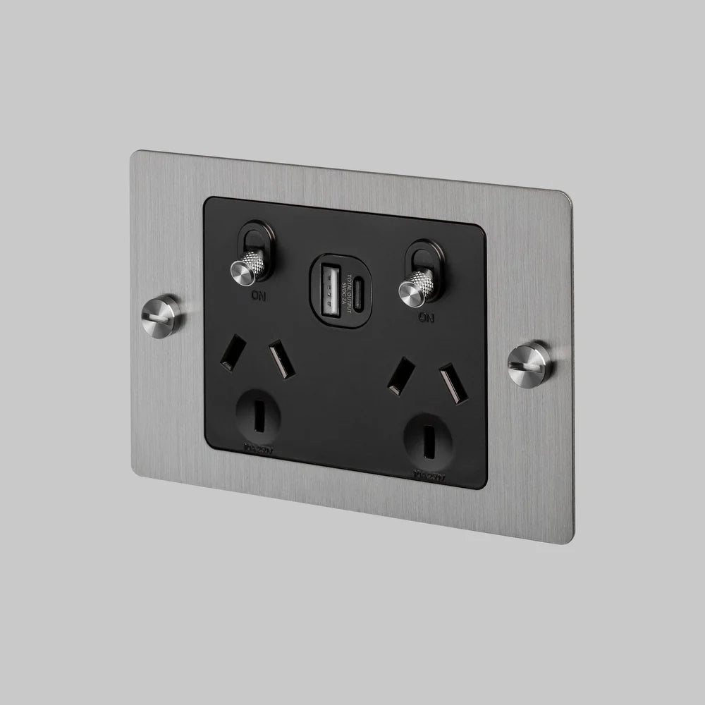 2G GPO SOCKET / USB A+C / WITHOUT LOGO / CROSS - Buster + Punch