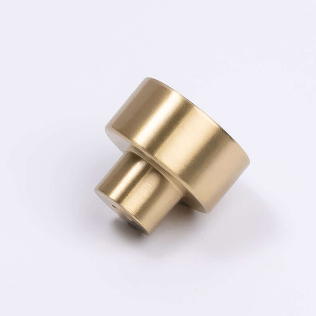 Brushed Brass Button Cabinet Knob - Bianca - Manovella - Entry - Point - CABBIA26BB - Manovella