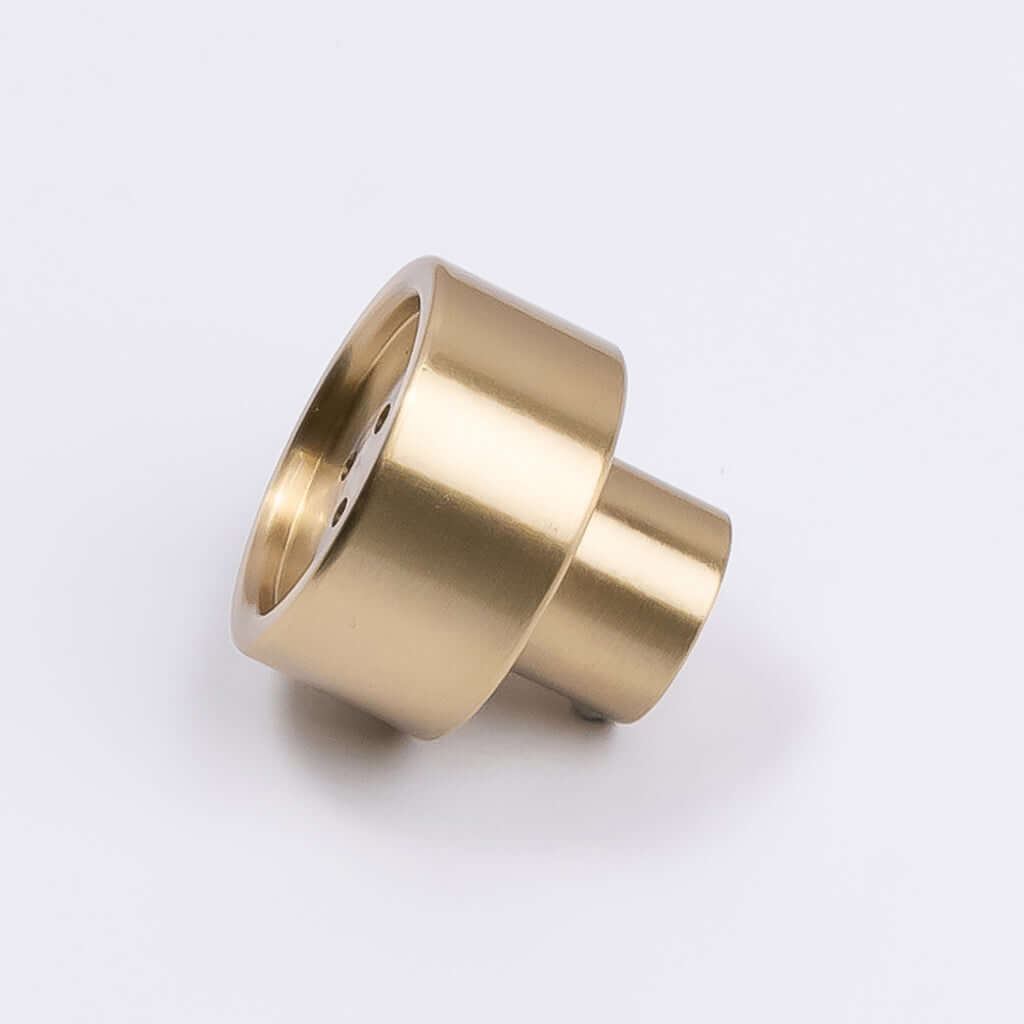 Brushed Brass Button Cabinet Knob - Bianca - Manovella - Entry - Point - CABBIA26BB - Manovella