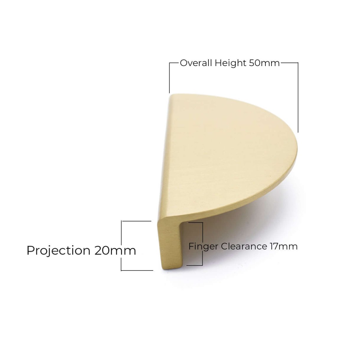 Brushed Brass Half Moon Cabinet Pull - Iris - Manovella - Entry - Point - CABIRI100BB - Manovella