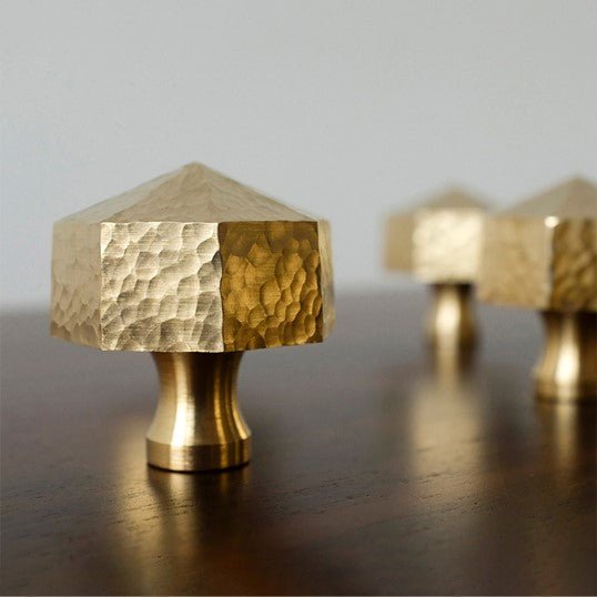 Frankie Hammered Brass Cabinetry Knob - Little Swagger - Entry - Point - Frankie - SB - Little Swagger