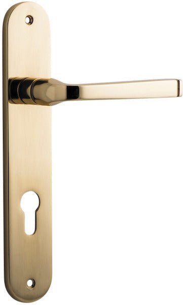IVER Annecy Solid Brass Oval BackPlate Door Handle – Multiple Finishes Available - Entry - Point - 10232E85 - Iver