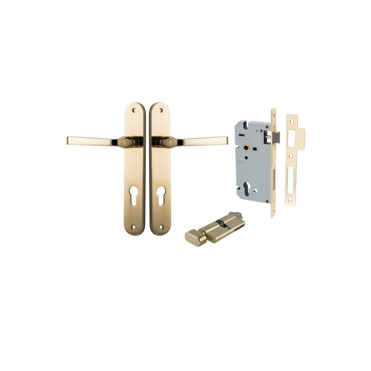 IVER Annecy Solid Brass Oval BackPlate Door Handle – Multiple Finishes Available - Entry - Point - 10232KENTR60KT - Iver
