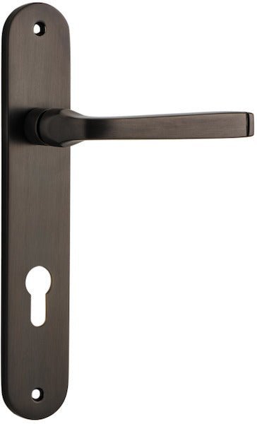 IVER Annecy Solid Brass Oval BackPlate Door Handle – Multiple Finishes Available - Entry - Point - 10732E85 - Iver