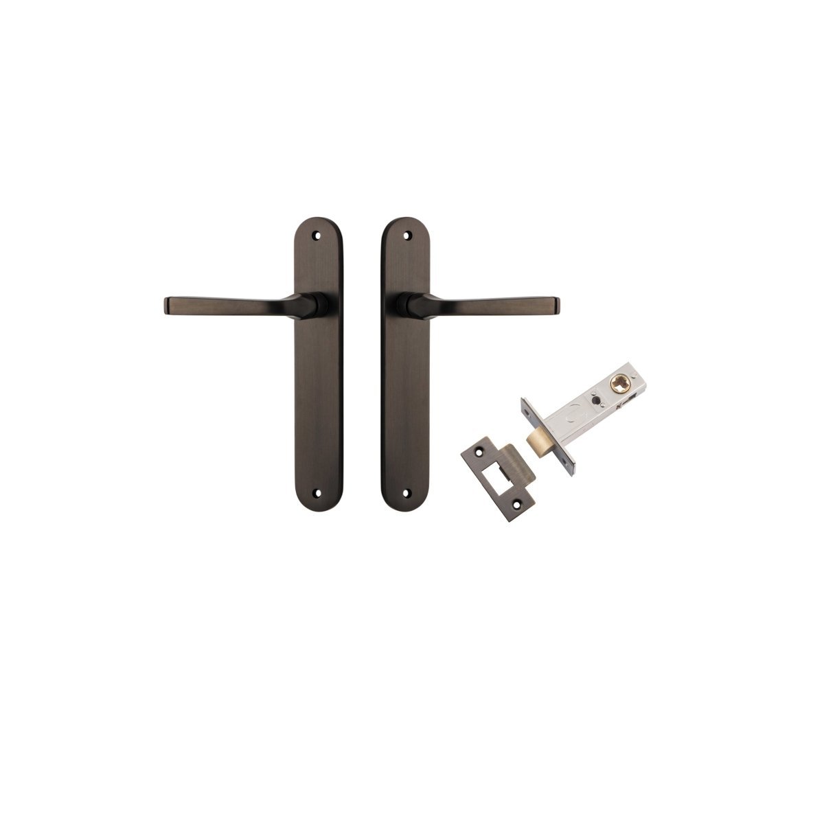 IVER Annecy Solid Brass Oval BackPlate Door Handle – Multiple Finishes Available - Entry - Point - 10732KPASS60 - Iver
