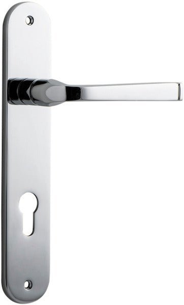 IVER Annecy Solid Brass Oval BackPlate Door Handle – Multiple Finishes Available - Entry - Point - 11732E85 - Iver