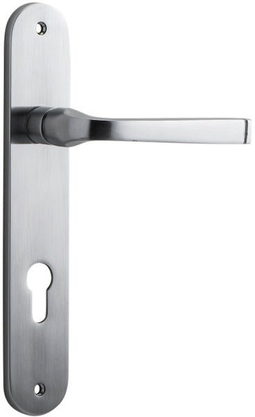 IVER Annecy Solid Brass Oval BackPlate Door Handle – Multiple Finishes Available - Entry - Point - 12232E85 - Iver