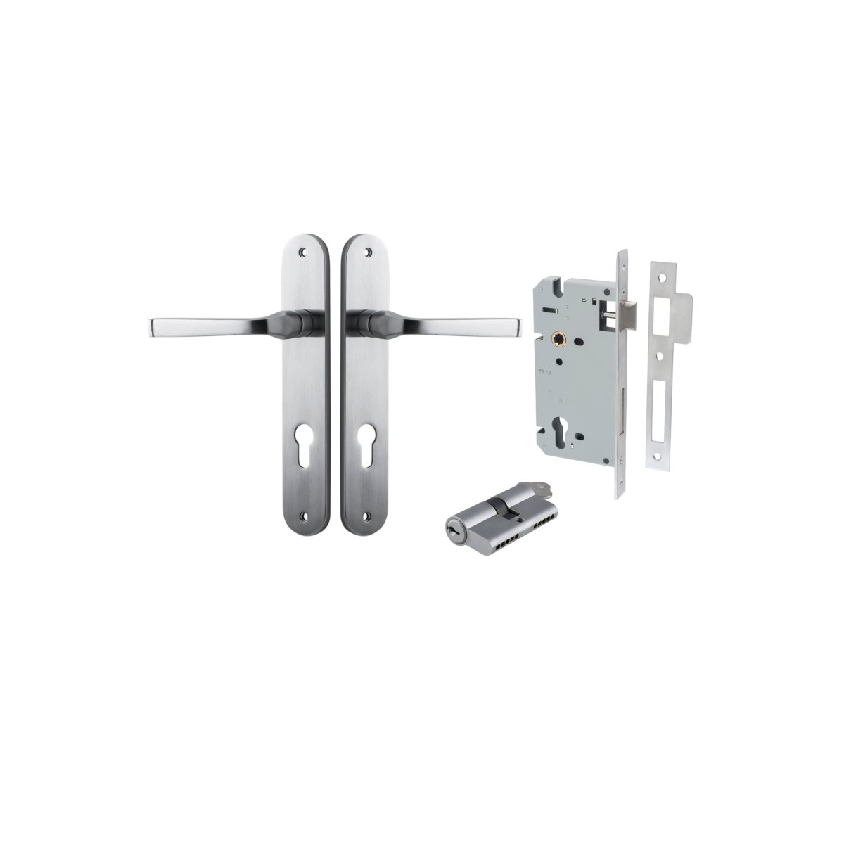 IVER Annecy Solid Brass Oval BackPlate Door Handle – Multiple Finishes Available - Entry - Point - 12232KENTR60KK - Iver