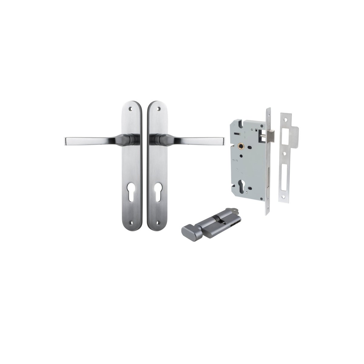 IVER Annecy Solid Brass Oval BackPlate Door Handle – Multiple Finishes Available - Entry - Point - 12232KENTR60KT - Iver