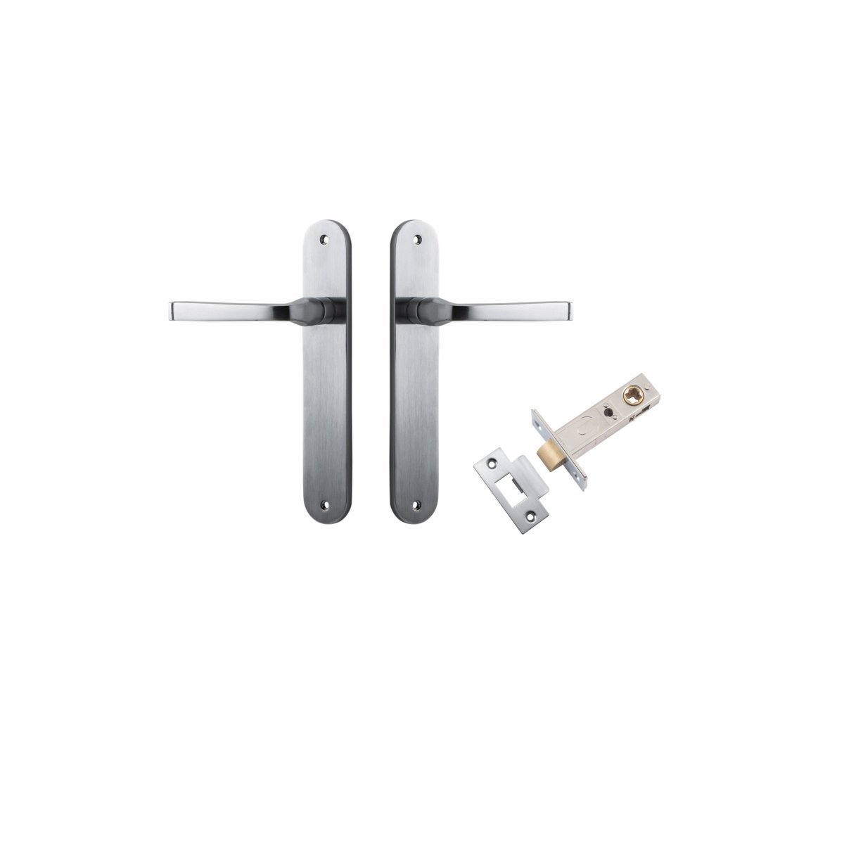 IVER Annecy Solid Brass Oval BackPlate Door Handle – Multiple Finishes Available - Entry - Point - 12232KPASS60 - Iver