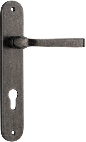 IVER Annecy Solid Brass Oval BackPlate Door Handle – Multiple Finishes Available - Entry - Point - 13732E85 - Iver