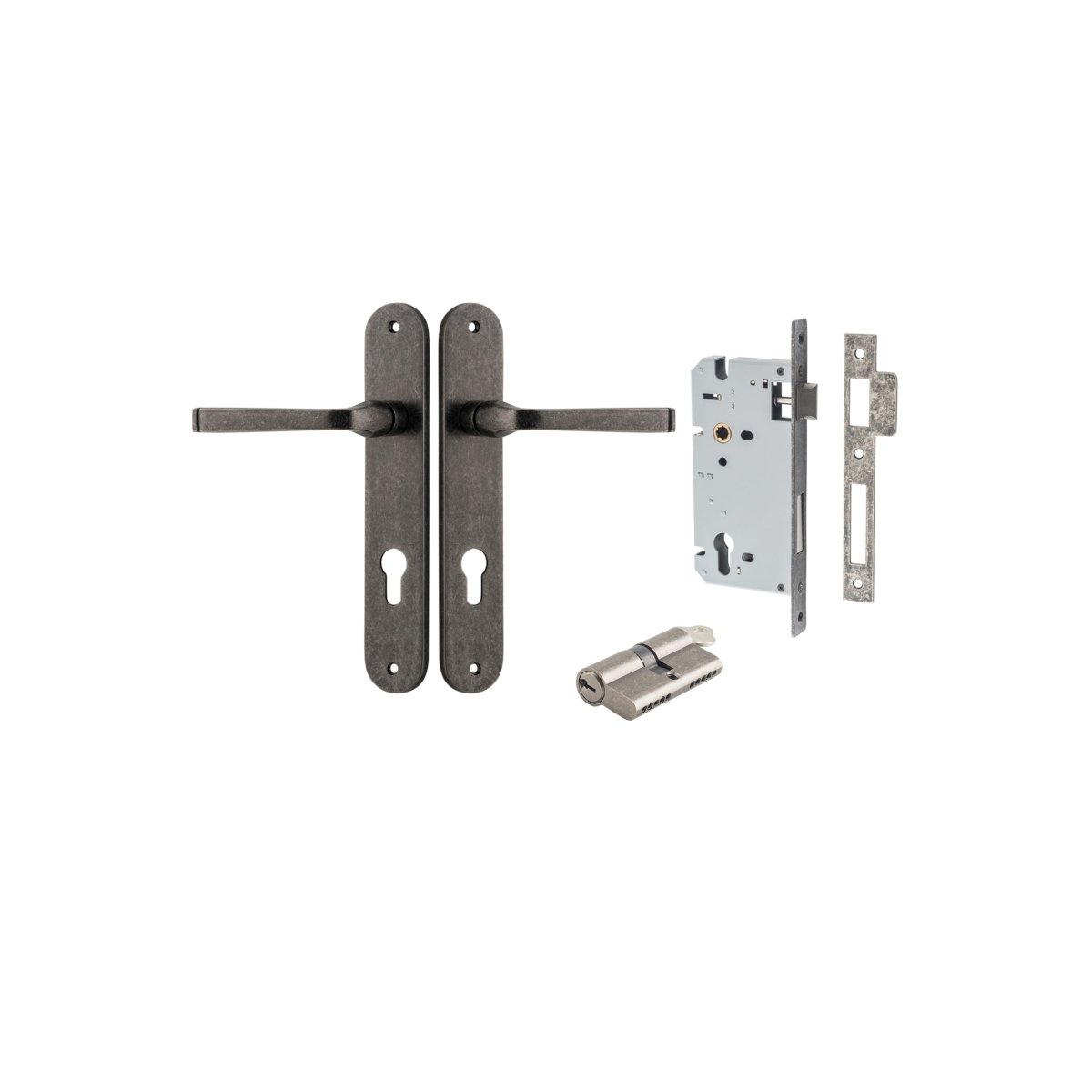IVER Annecy Solid Brass Oval BackPlate Door Handle – Multiple Finishes Available - Entry - Point - 13732KENTR60KK - Iver