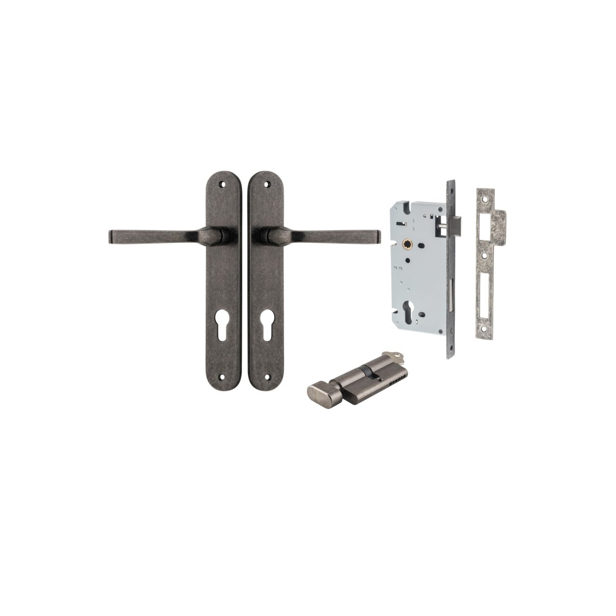 IVER Annecy Solid Brass Oval BackPlate Door Handle – Multiple Finishes Available - Entry - Point - 13732KENTR60KT - Iver