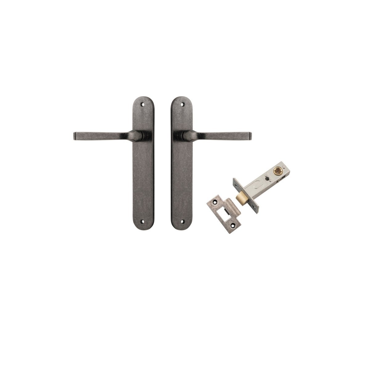 IVER Annecy Solid Brass Oval BackPlate Door Handle – Multiple Finishes Available - Entry - Point - 13732KPASS60 - Iver