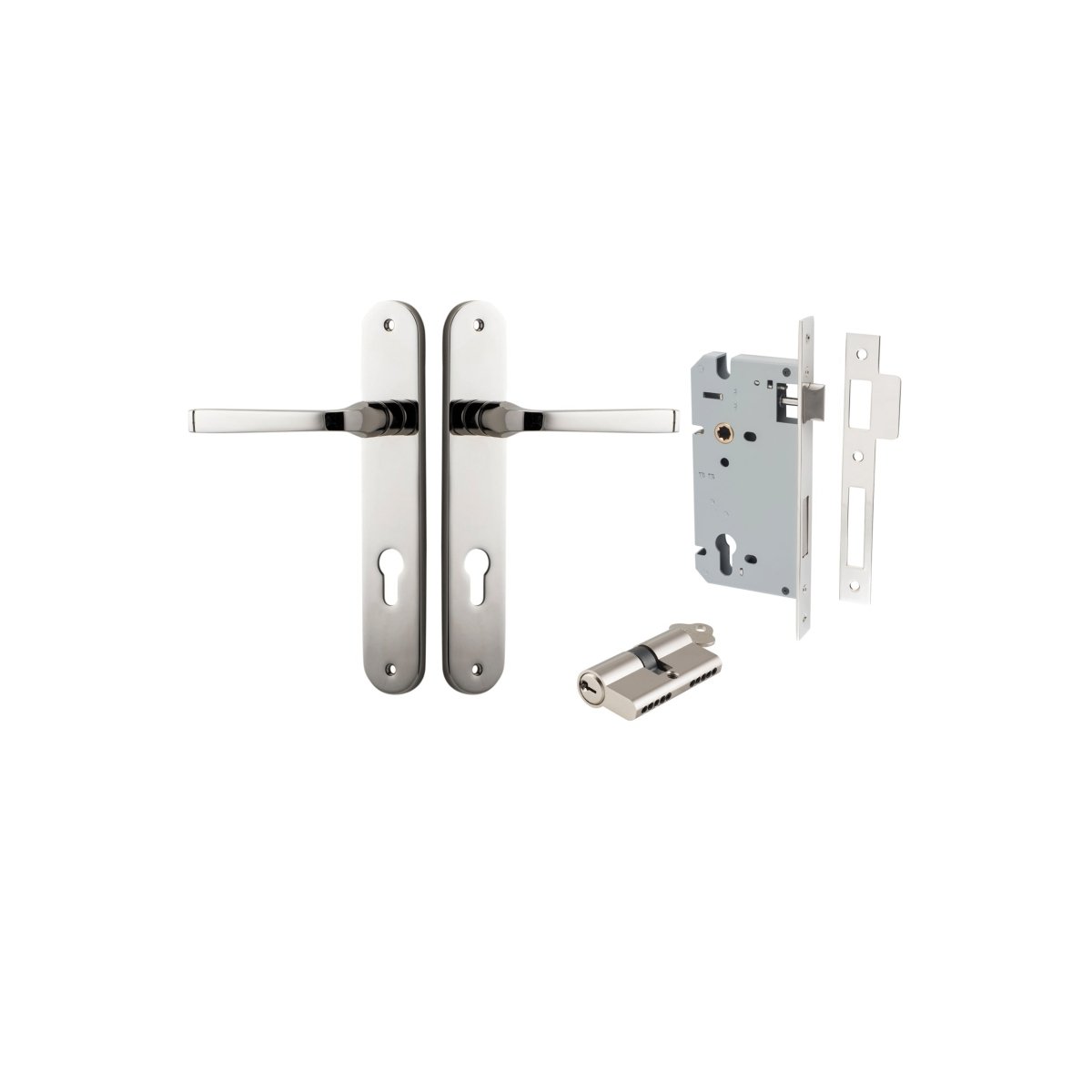 IVER Annecy Solid Brass Oval BackPlate Door Handle – Multiple Finishes Available - Entry - Point - 14232KENTR60KK - Iver