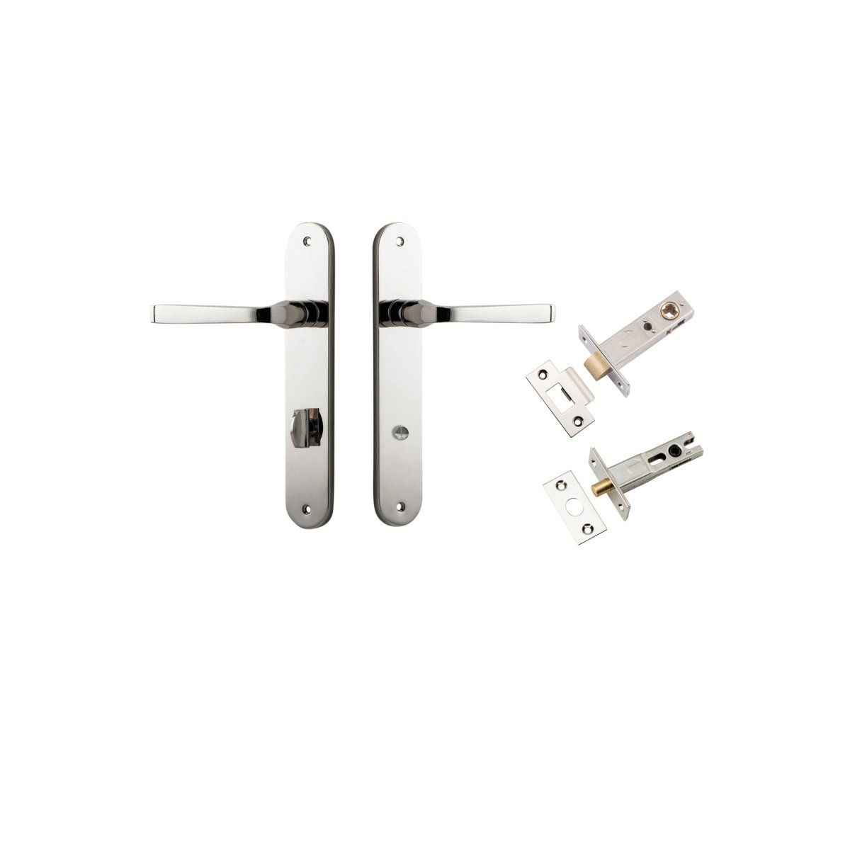IVER Annecy Solid Brass Oval BackPlate Door Handle – Multiple Finishes Available - Entry - Point - 14232KPRIV60 - Iver