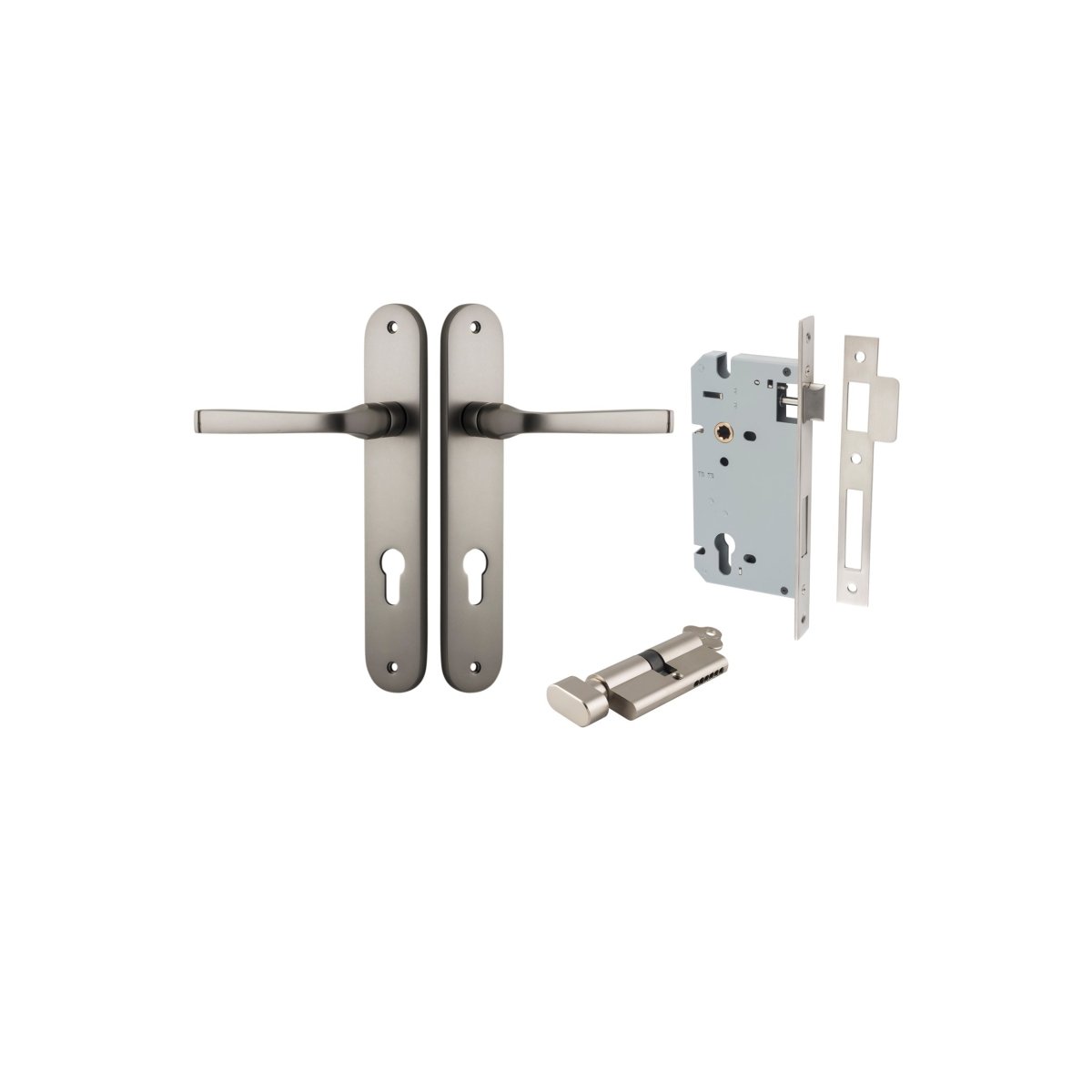 IVER Annecy Solid Brass Oval BackPlate Door Handle – Multiple Finishes Available - Entry - Point - 14732KENTR60KT - Iver