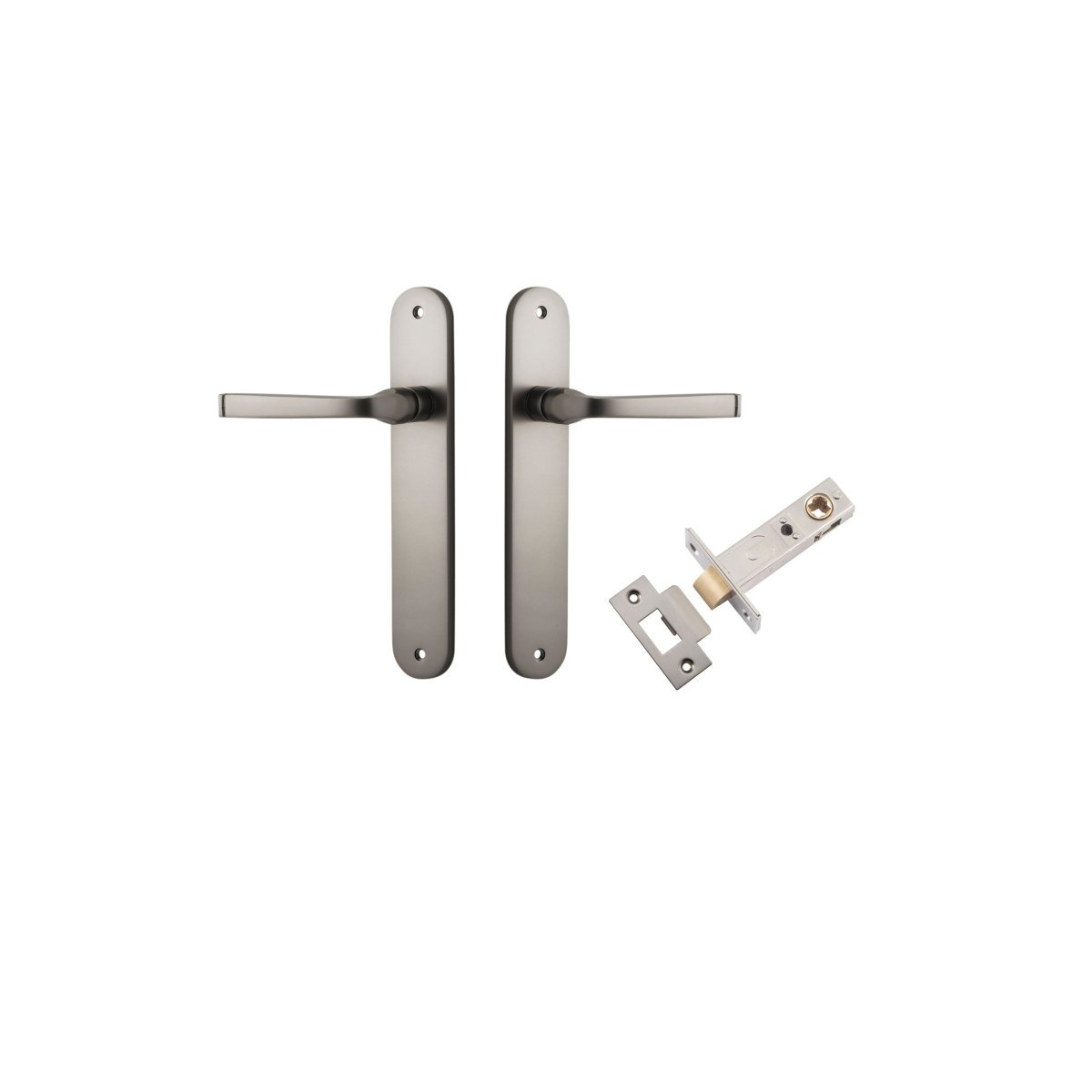 IVER Annecy Solid Brass Oval BackPlate Door Handle – Multiple Finishes Available - Entry - Point - 14732KPASS60 - Iver