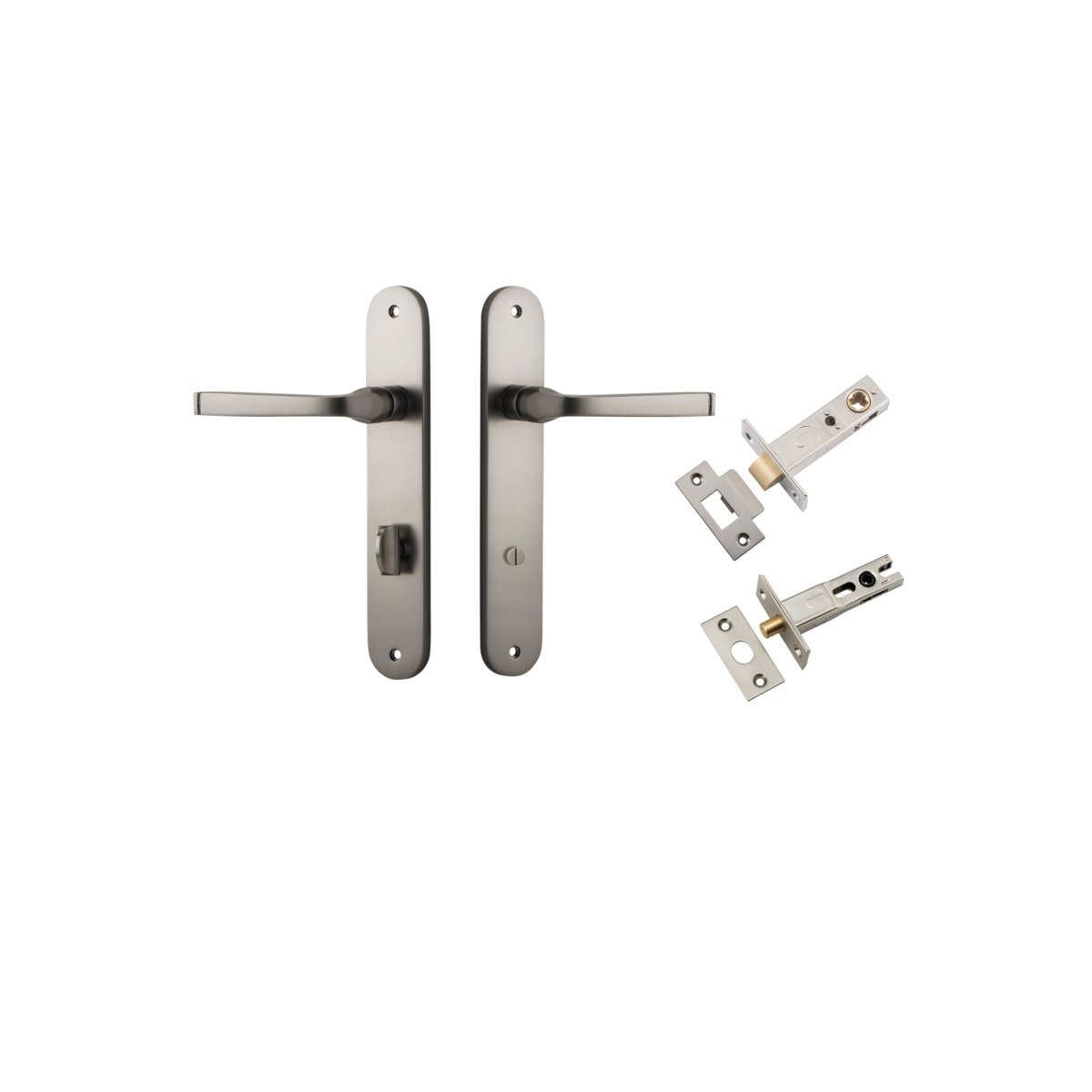 IVER Annecy Solid Brass Oval BackPlate Door Handle – Multiple Finishes Available - Entry - Point - 14732KPRIV60 - Iver