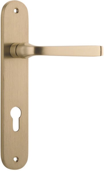 IVER Annecy Solid Brass Oval BackPlate Door Handle – Multiple Finishes Available - Entry - Point - 15232E85 - Iver