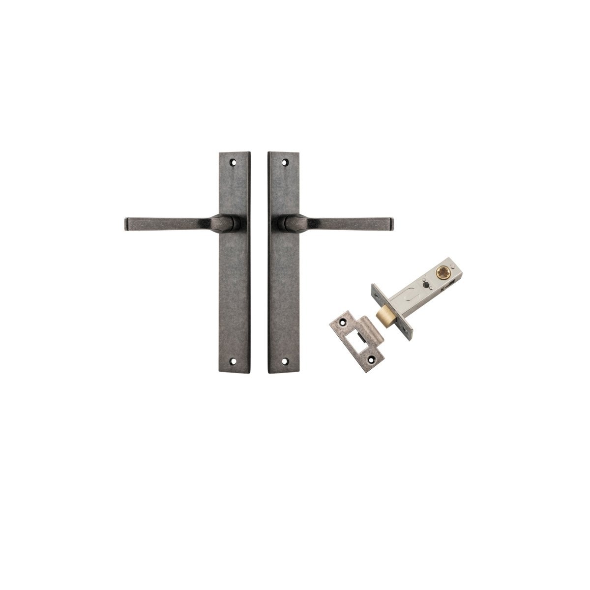 IVER Annecy Solid Brass Rectangular Door Handle – Multiple Finishes Available - Entry - Point - 13708KPASS60 - Iver
