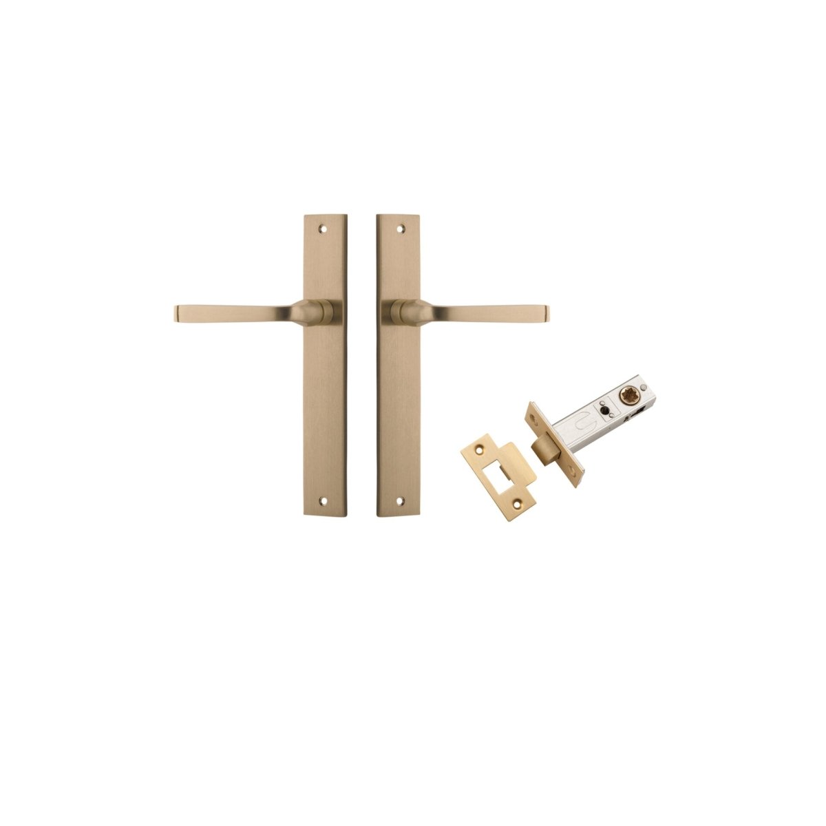 IVER Annecy Solid Brass Rectangular Door Handle – Multiple Finishes Available - Entry - Point - 15708KPASS60 - Iver
