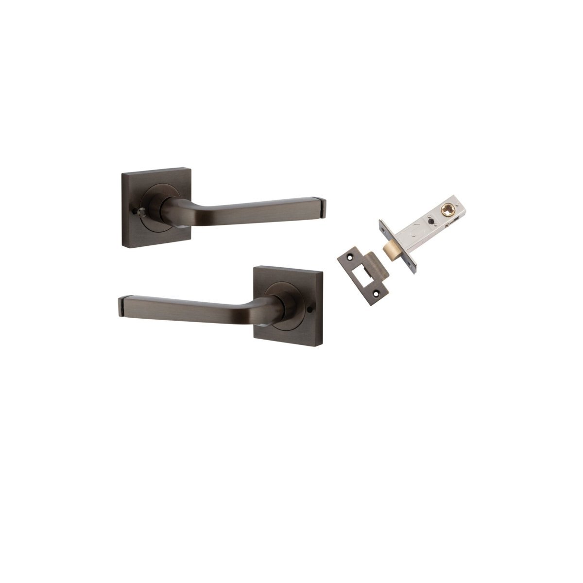 IVER Annecy Solid Brass Square Rose Door Handle – Multiple Finishes Available - Entry - Point - 0391KIBPRIV60 - Iver