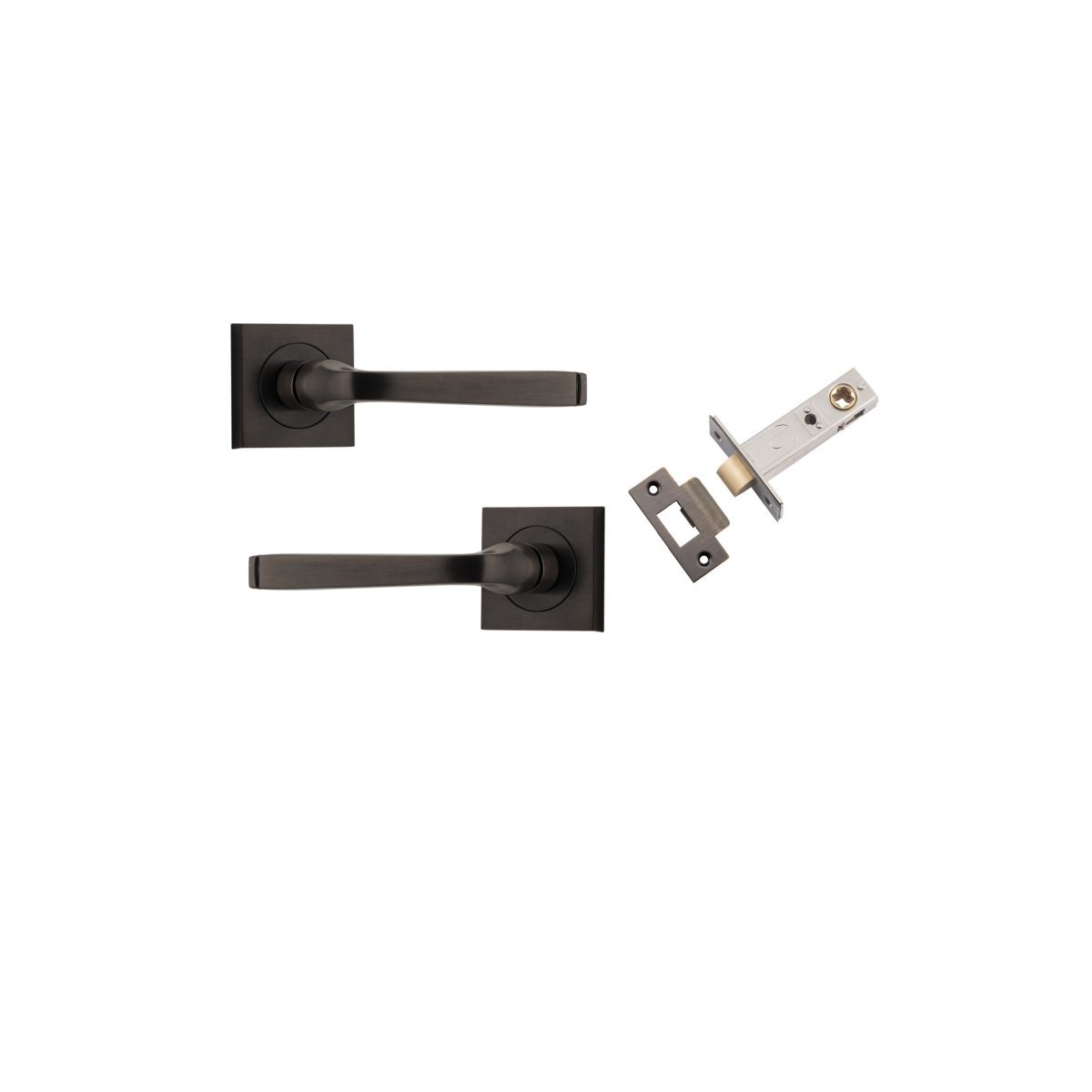 IVER Annecy Solid Brass Square Rose Door Handle – Multiple Finishes Available - Entry - Point - 0391KPASS60 - Iver
