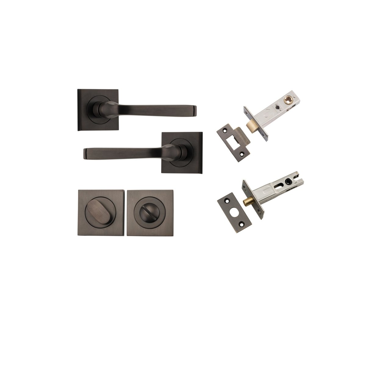 IVER Annecy Solid Brass Square Rose Door Handle – Multiple Finishes Available - Entry - Point - 0391KPRIV60 - Iver