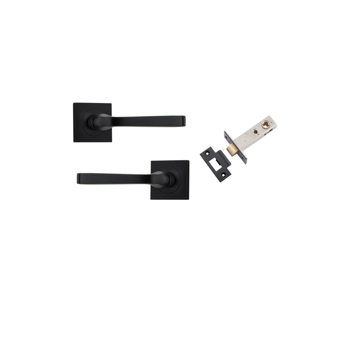 IVER Annecy Solid Brass Square Rose Door Handle – Multiple Finishes Available - Entry - Point - 0393KPASS60 - Iver