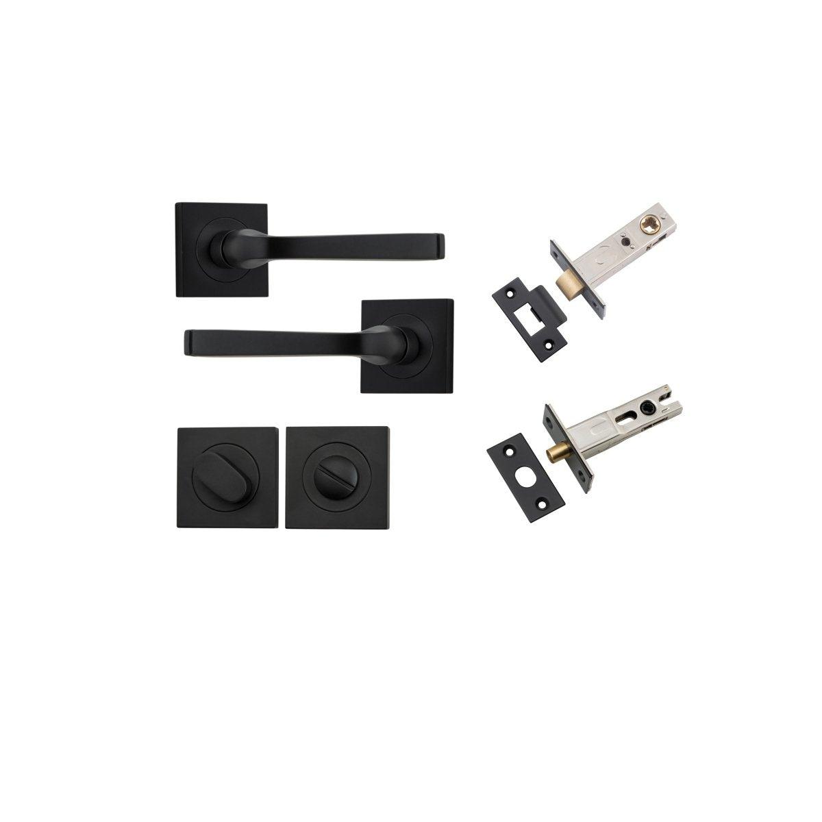 IVER Annecy Solid Brass Square Rose Door Handle – Multiple Finishes Available - Entry - Point - 0393KPRIV60 - Iver