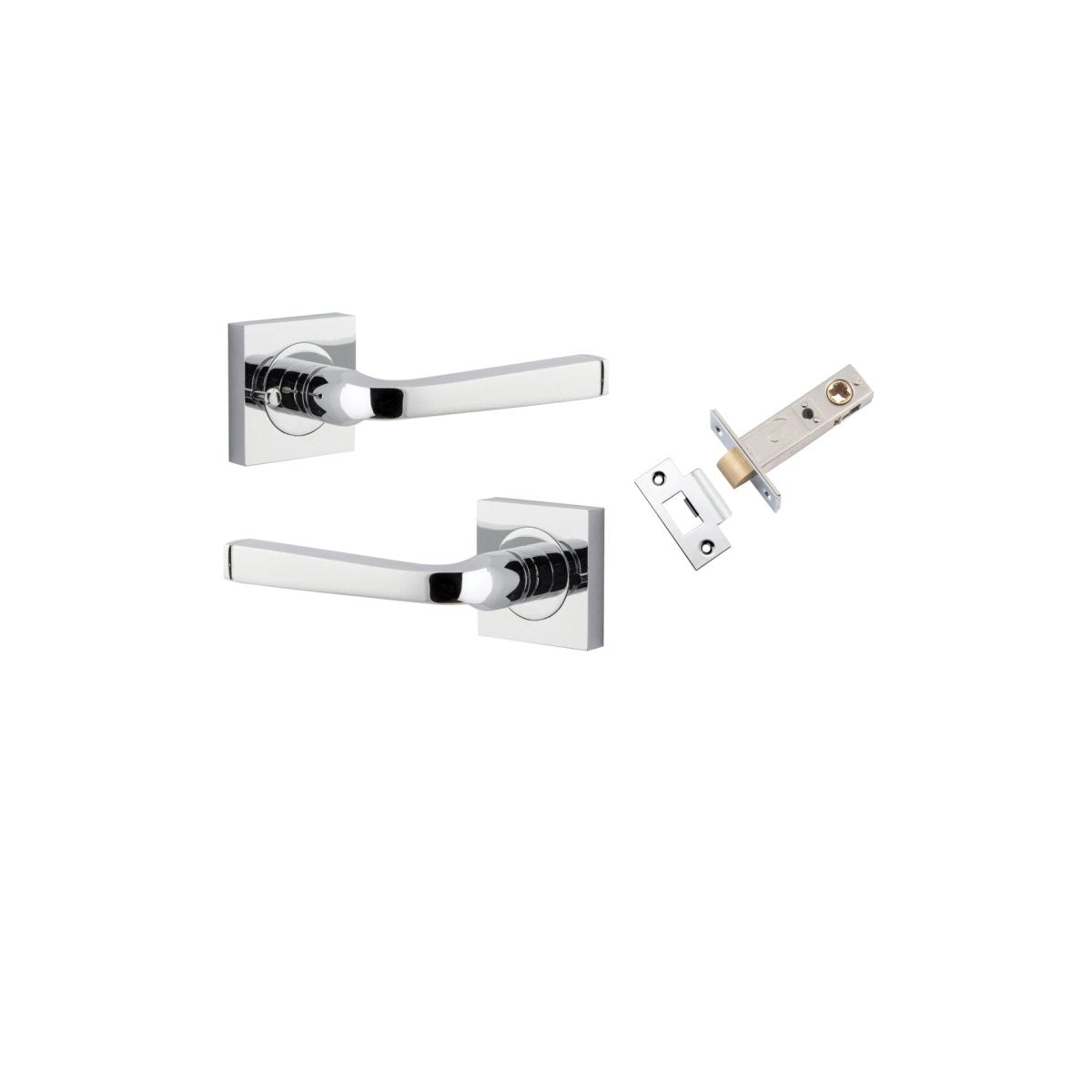 IVER Annecy Solid Brass Square Rose Door Handle – Multiple Finishes Available - Entry - Point - 0394KIBPRIV60 - Iver