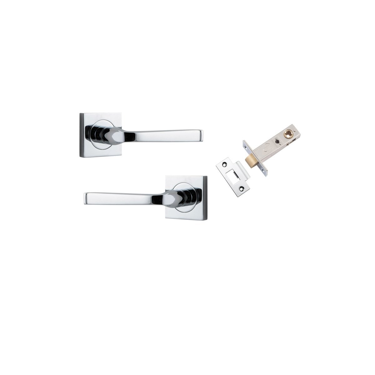 IVER Annecy Solid Brass Square Rose Door Handle – Multiple Finishes Available - Entry - Point - 0394KPASS60 - Iver